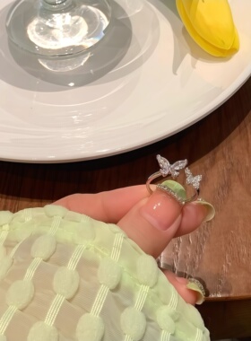 2026新款开口两只蝴蝶戒指饰品百搭戒子女小众感时尚简约设计指环