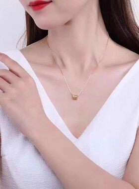 金色项链女小蛮腰幸运轮吊坠