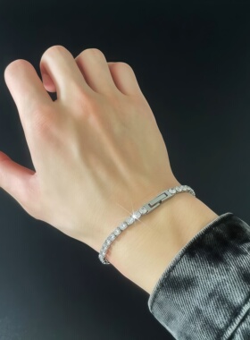 小众冷淡风璀璨闪耀网球银色手链女极细款精质感百搭高级创意手饰