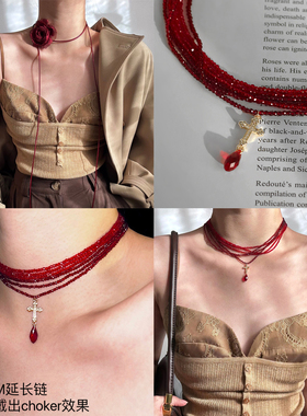 项链玫瑰庄园原创中古风小众串珠