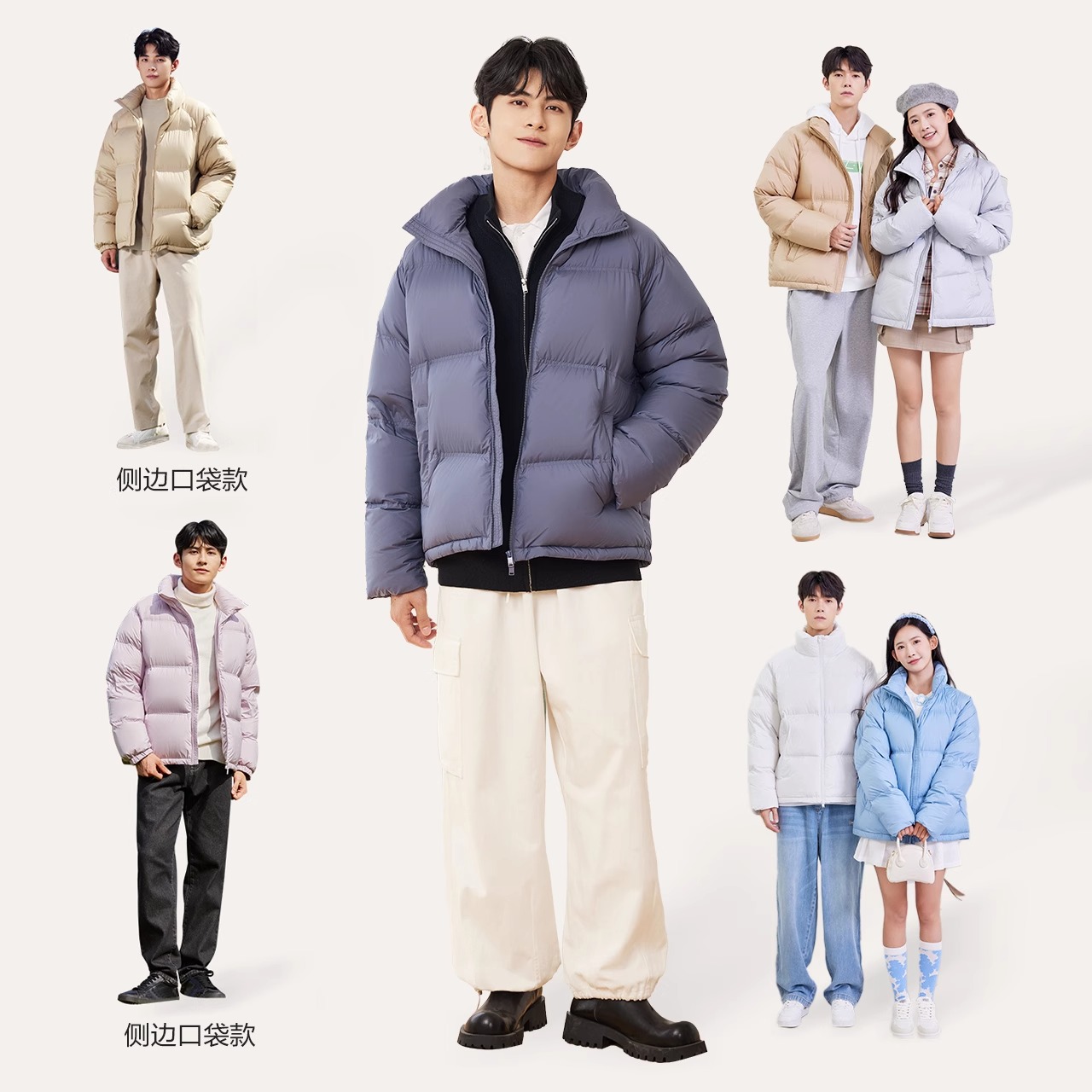 森马羽绒服男冬季男士时尚三防黑色面包服厚外套保暖上衣情侣装潮 - 图3