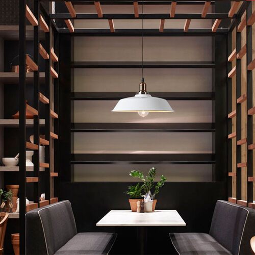 loft工业风吊灯锅盖单头锅盖灯北欧餐厅酒吧吧台奶茶店美发店灯罩 - 图0