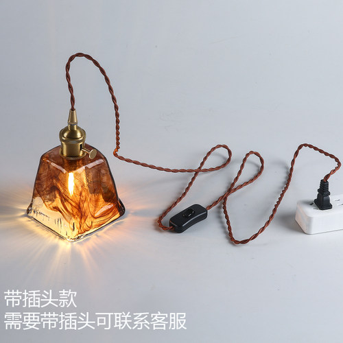 复古日式北欧简约床头过道怀旧创意玻璃灯酒吧咖啡厅民宿餐厅吊灯 - 图2