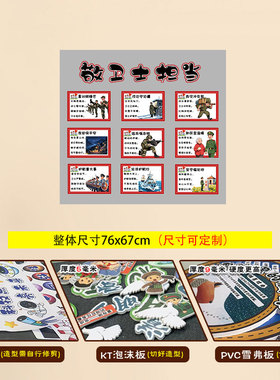 小学国防力量我的强国梦祖国伟大复兴梦参军光荣主题黑板报贴纸