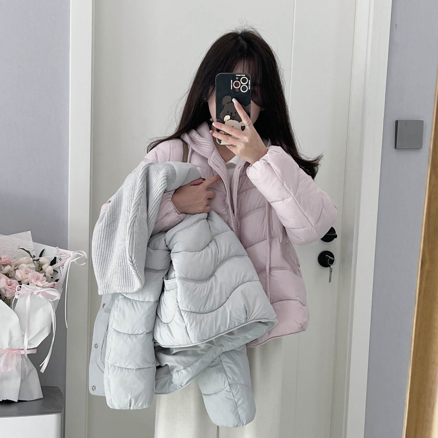 小小家小个子 波浪纹针织拼接连帽棉服石墨烯保暖短款上衣外套,淘宝优惠券,粉丝福利购,淘宝优惠卷