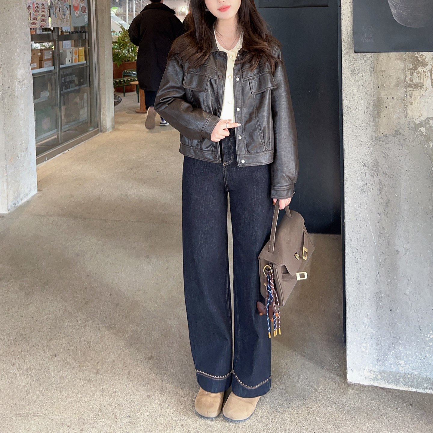 小小家小个子 显瘦窄版加绒刺绣牛仔裤显高小码直筒阔腿裤子,淘宝优惠券,粉丝福利购,淘宝优惠卷