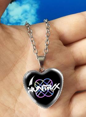 Kpop Demon Hunters猎魔女团时光宝石桃心项链恶魔猎人动漫项圈链