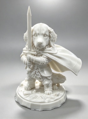 网红热梗黄金骑士铠甲小狗小猫3d模型玩具重剑禁卫军手办儿童玩具