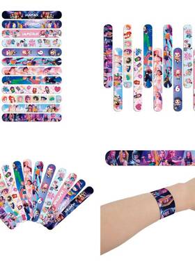 KPOP猎魔女团新款啪啪圈saja boys炫彩手腕带拍拍圈儿童手环玩具