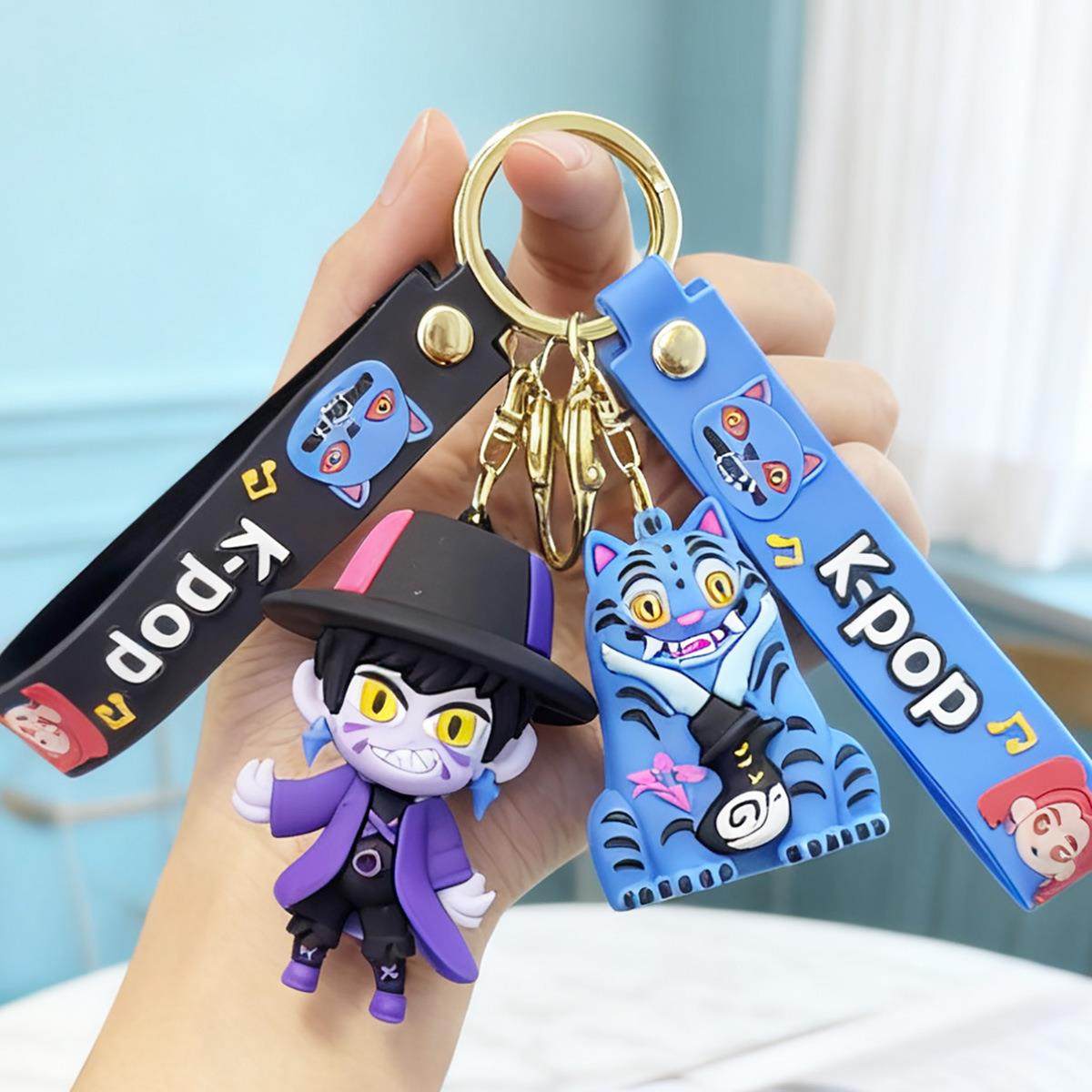 新款KPOP猎魔女团钥匙扣卡通动漫立体公仔挂件儿童学生手办小礼品,淘宝优惠券,粉丝福利购,淘宝优惠卷