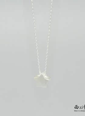 吊坠拉丝纯银学生送礼短项链