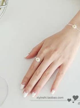 925纯银韩版雏菊手链女文艺可爱