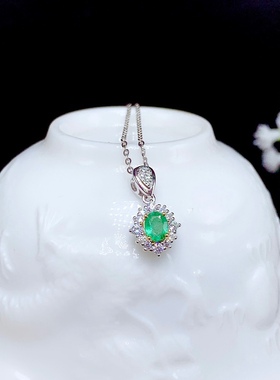 活圈925纯银镀白金天然5mm戒指