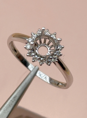 18k金圆形5mm18K白金黄