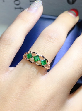 18k金3*3mm成品可代镶嵌戒指空托