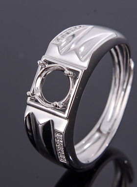 纯银莫桑石戒指空托001