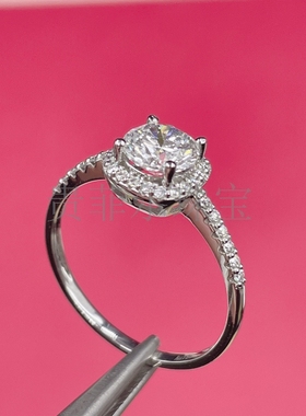 18k金   圆形6.5mm 18K白金 玫瑰金 黄金戒指空托 可镶嵌  方糖款