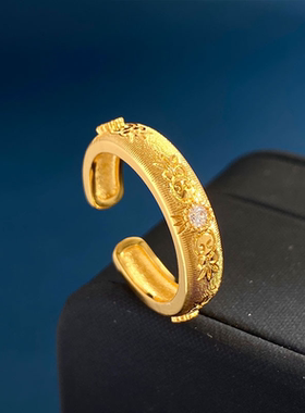 法式复古开口戒指颗粒钻食指环