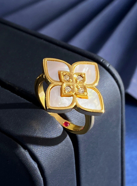 四叶草戒指2025年新款镶钻戒指