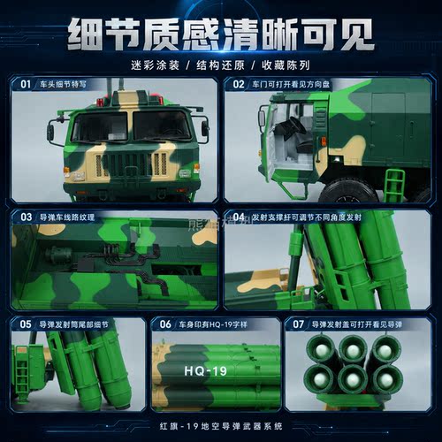 1:30 红旗19定制版锌合金仿真军事收藏退伍礼品摆件HQ19防空导弹 - 图2