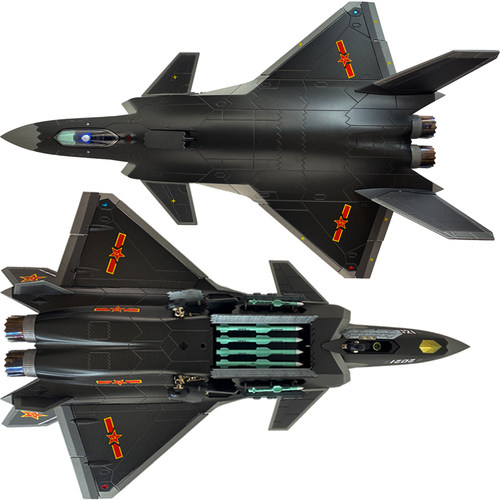 1:48 歼20隐形战斗机 J20飞机模型军事合金成品仿真摆件收藏 - 图2