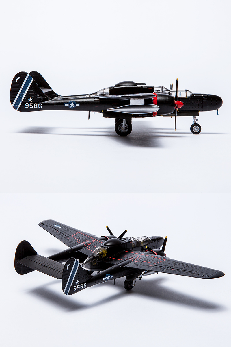 1:72二战美军P-61B飞机模型黑寡妇夜间战斗机成品仿真摆件收藏送 - 图3