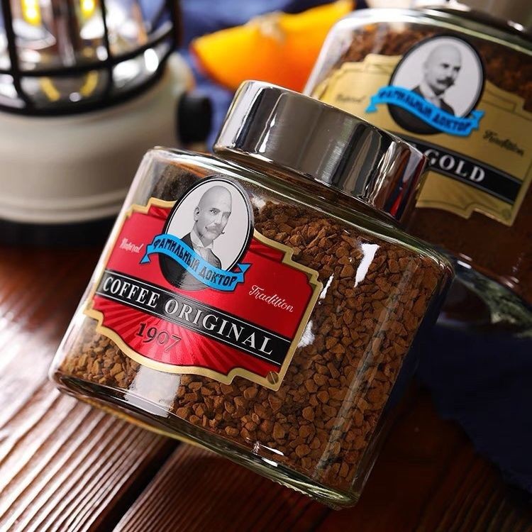 俄罗斯老教授咖啡原装进口黄金冻干黑咖啡无糖0脂意式速溶咖啡粉 - 图1