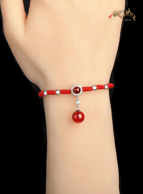 男女9999纯银玉石转运珠手链脚链