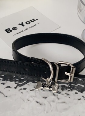 纯欲暗黑风小狗骨头皮质项圈女个性朋克高级感choker颈链辣妹项饰