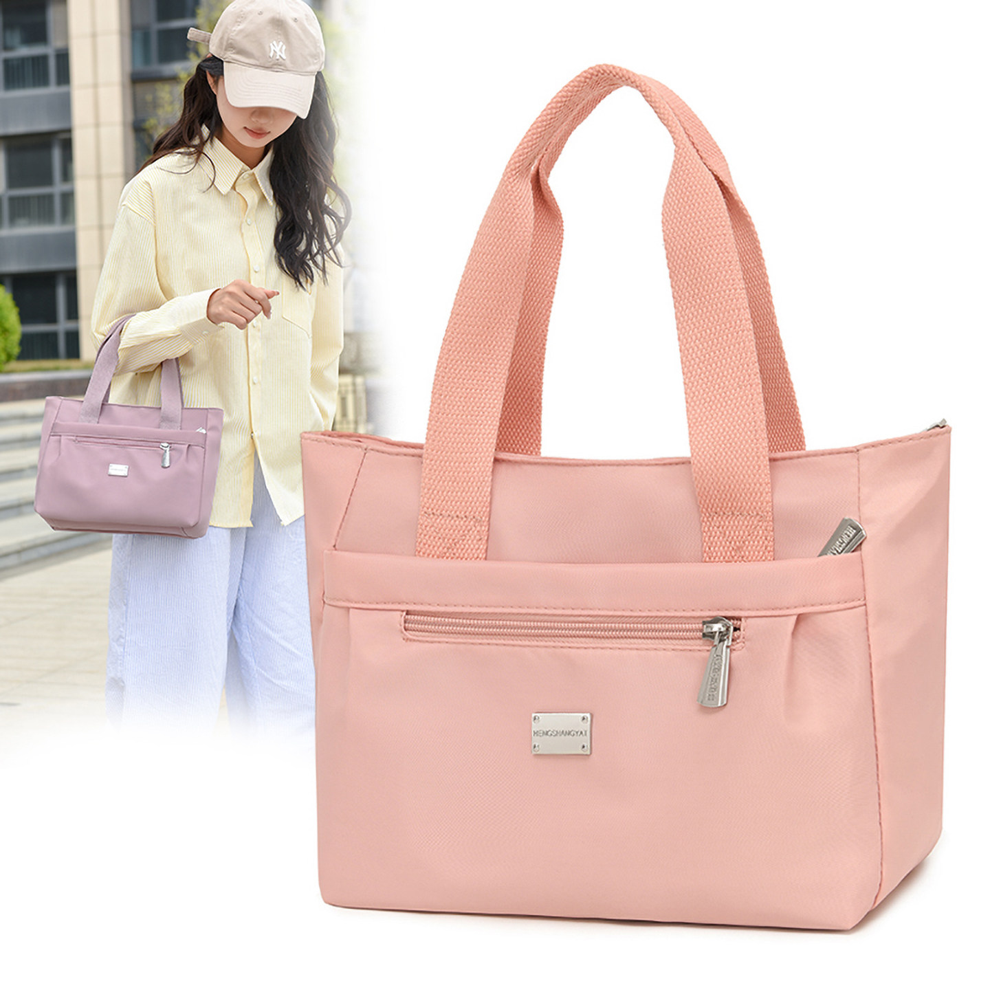女士多口袋尼龙布单肩包新款时尚百搭通勤包包大容量妈咪手提袋子,淘宝优惠券,粉丝福利购,淘宝优惠卷