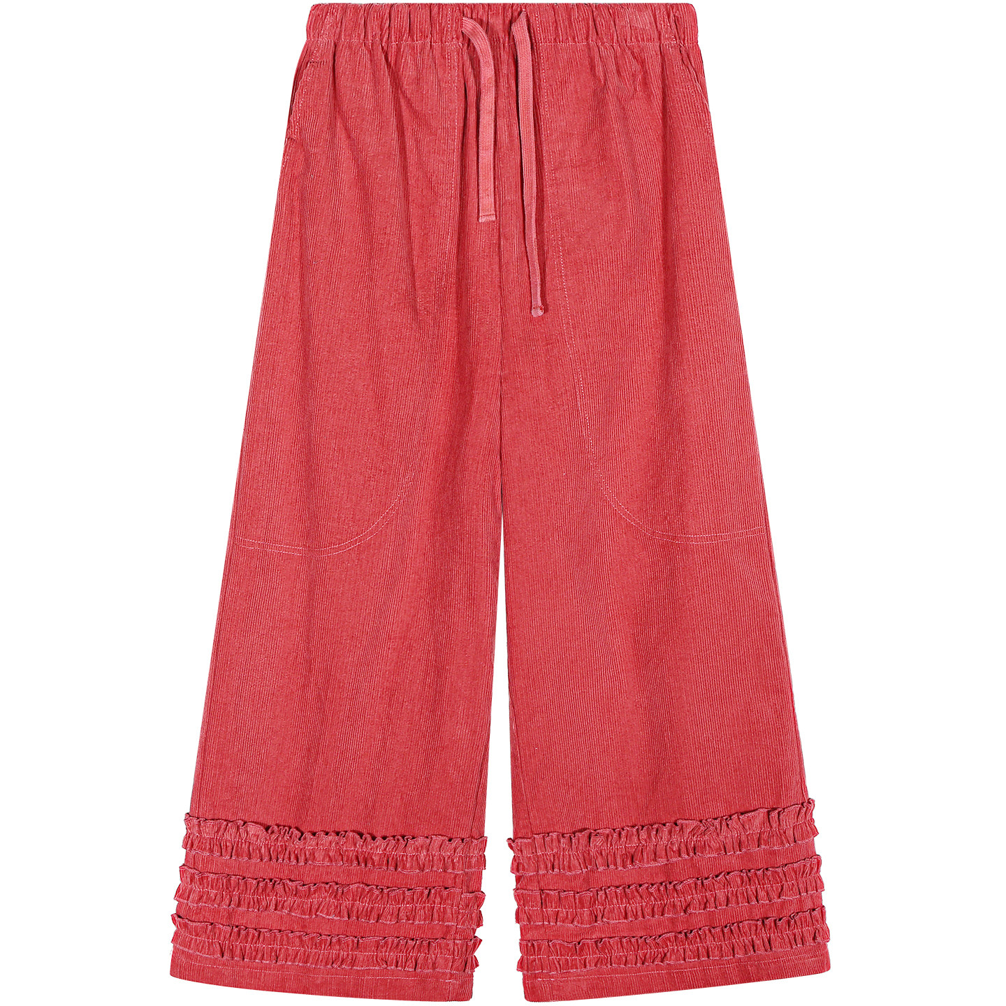 落落狷介 小个子裤子2025年新款灯芯绒阔腿裤女设计感小众松紧腰,淘宝优惠券,粉丝福利购,淘宝优惠卷