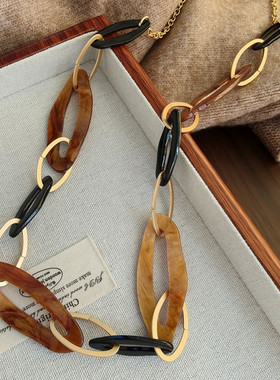 欧美夸张小众独特设计感毛衣链