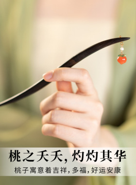 天然檀木发簪高级感小众古风簪子