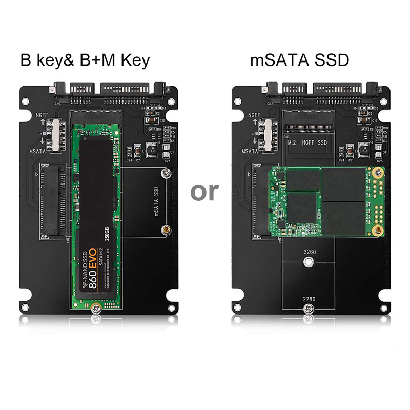 M.2 NGFF MSATA二合一转SATA串口 USB3.0转接盒线SSD固态硬盘盒套 - 图0