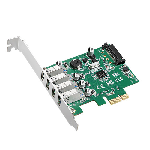 PCIE转USB3.0扩展卡台式机NEC芯片PCI-E扩展卡4口USB3.0转接卡 - 图0