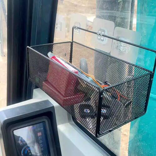 适用吊车实用储物挖机置物架挂篮收纳筐多功能挖掘机驾驶室储物盒 - 图2