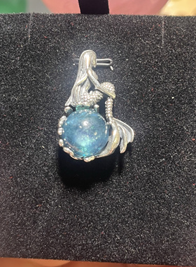 天然海蓝宝吊坠 海的女儿 来自深海的浪漫925银镶嵌