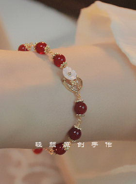 红玛瑙手链女送礼ins小众设计
