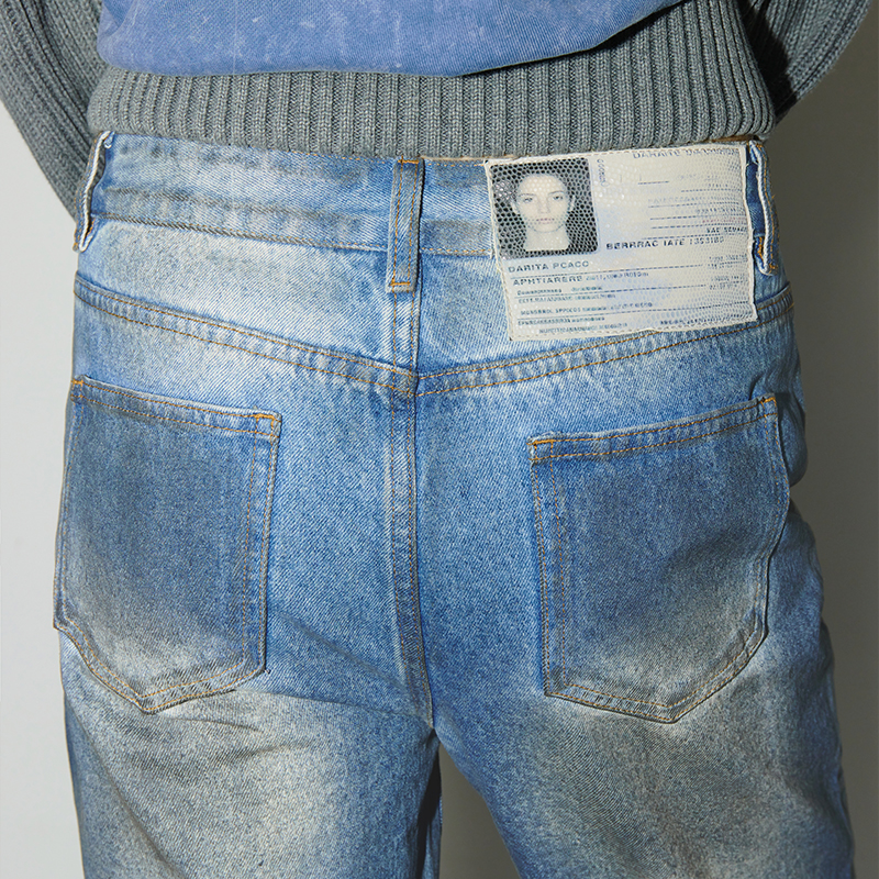 CONP 23AW Stained Jeans“遗失的ID CARD”污渍牛仔裤 - 图0