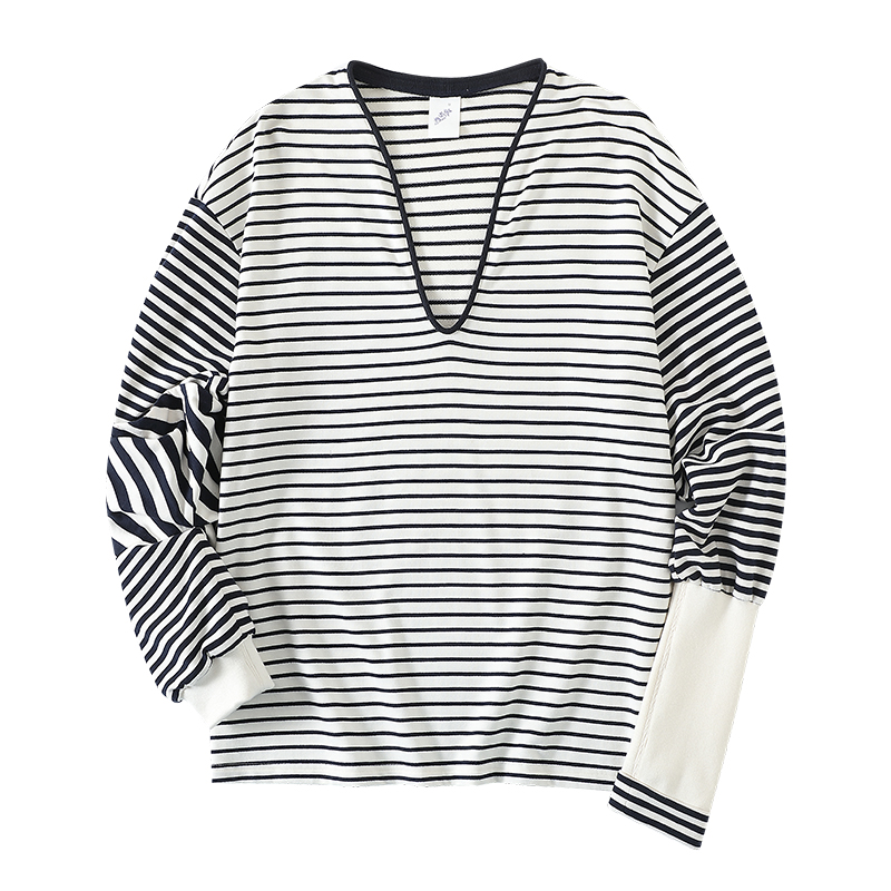 CONP 22SS Striped T-Shirt 条纹拼接长袖卫衣 - 图3