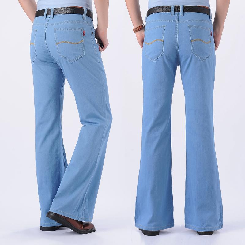 男款复古大喇叭裤男喇叭牛仔裤男士80年代经典大喇叭裤表演服长裤 - 图1