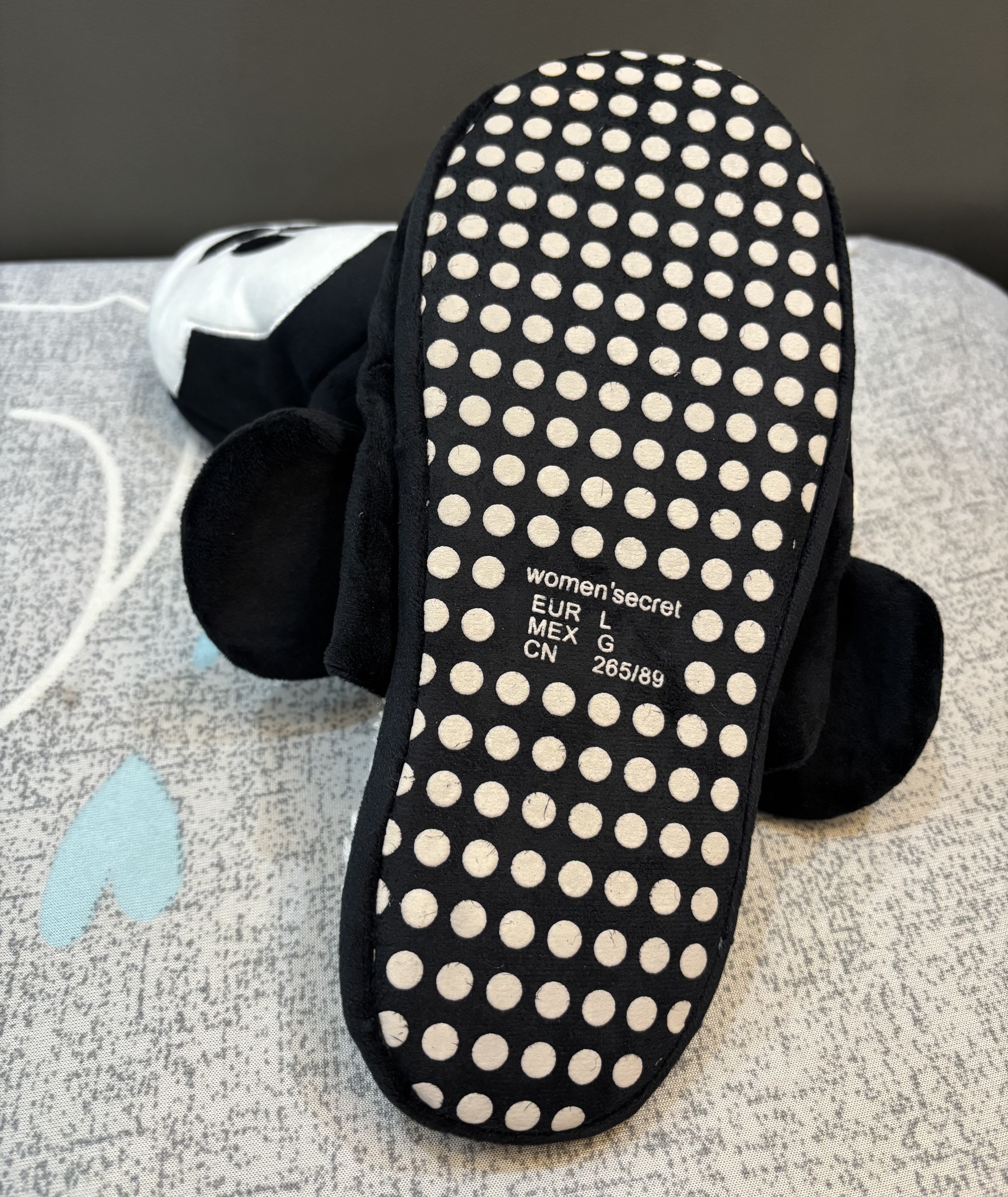 外贸出口原单女士秋冬家居室内保暖居家毛绒布底拖鞋米奇情侣棉拖 - 图2