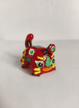 琉璃摆件纯手工制作琉璃小老虎摆件家居玩具潮玩手作淄博琉璃