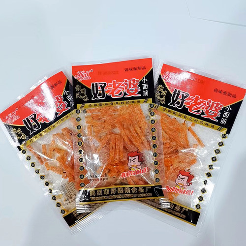好老婆辣条18克怀旧小面筋透明包装360包整箱辣片零食品 - 图3