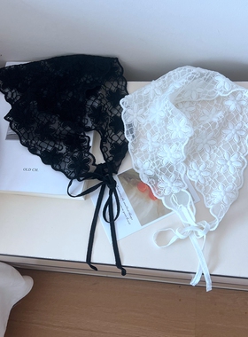 蕾丝头巾韩版女可当屁帘三角丝巾