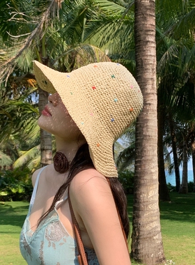 草帽海边度假女夏季大檐遮阳防晒