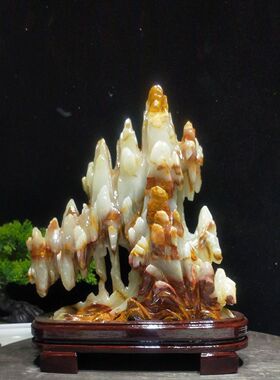 天然奇石阿富汗玉原石摆件盆景假山玲珑石收藏玄关桌面风水石