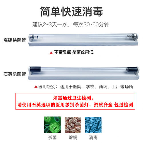 360度吊挂式紫外线消毒灯幼儿园车间食品厂医疗医用臭氧杀菌灯管 - 图2