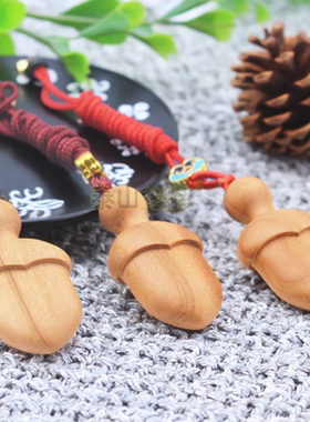 中国风桃木雕刻小宝剑挂件摆件