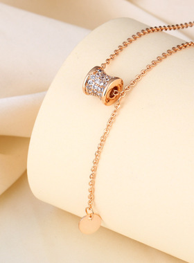 韩版东大门 镶锆石小蛮腰项链女网红ins小众轻奢送女友礼物锁骨链